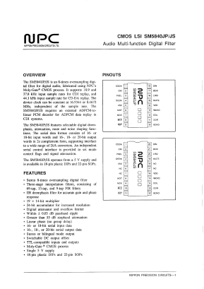 SM5840JP Datasheet PDF Nippon Precision Circuits 