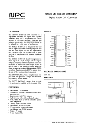 SM5864AP Datasheet PDF Nippon Precision Circuits 