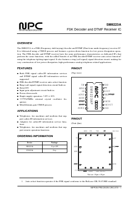 CF8223A Datasheet PDF Nippon Precision Circuits 