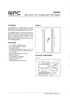 SM5829P Datasheet PDF Nippon Precision Circuits 