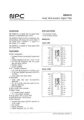 SM5841CP Datasheet PDF Nippon Precision Circuits 