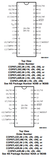 COP87L20CJN-2N Datasheet PDF National ->Texas Instruments