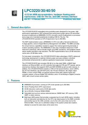 LPC3220FET296 Datasheet PDF NXP Semiconductors.