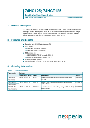 HCT125 Datasheet PDF NXP Semiconductors.