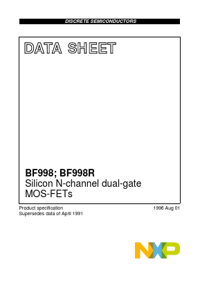 BF998 Datasheet PDF NXP Semiconductors.