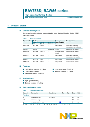 BAW56S,135 Datasheet PDF NXP Semiconductors.