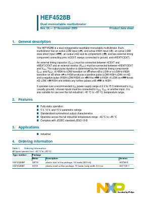 HEF4528BP Datasheet PDF NXP Semiconductors.