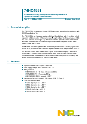 74HC4851 Datasheet PDF NXP Semiconductors.