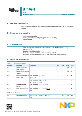 BT169H Datasheet PDF NXP Semiconductors.