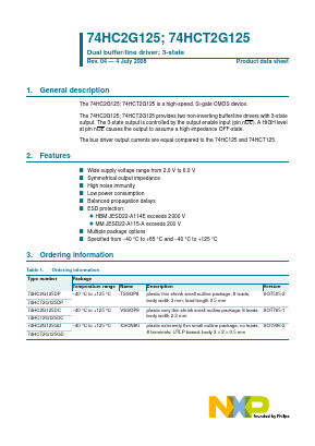 74HCT2G125 Datasheet PDF NXP Semiconductors.