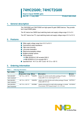 74HCT2G00DP Datasheet PDF NXP Semiconductors.