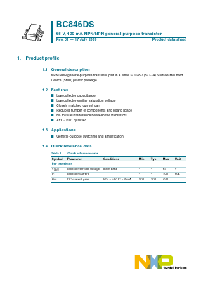 BC846DS Datasheet PDF NXP Semiconductors.