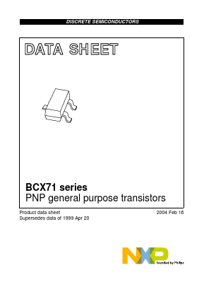 BCX71H Datasheet PDF NXP Semiconductors.