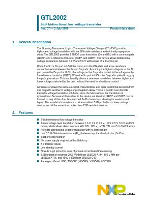 GTL2002DP Datasheet PDF NXP Semiconductors.