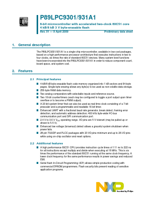 P89LPC9301 Datasheet PDF NXP Semiconductors.