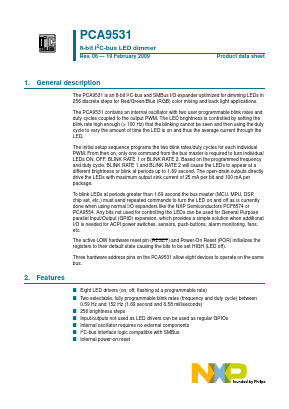 PCA9531 Datasheet PDF NXP Semiconductors.
