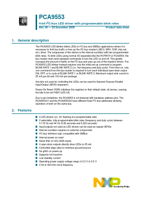 PCA9553 Datasheet PDF NXP Semiconductors.