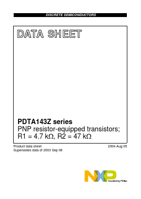 PDTA143ZU Datasheet PDF NXP Semiconductors.