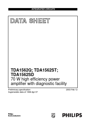 TDA1562Q/S10 Datasheet PDF NXP Semiconductors.