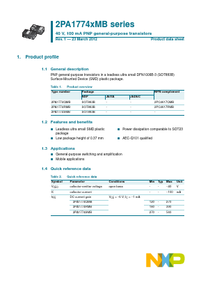 2PA1774RMB Datasheet PDF NXP Semiconductors.