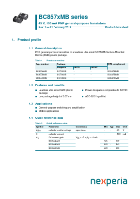BC857CMB Datasheet PDF NXP Semiconductors.