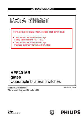 HEF4016B Datasheet PDF NXP Semiconductors.