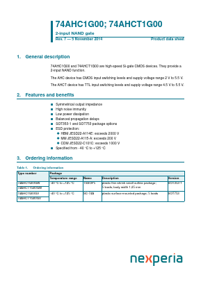 74AHC1G00GV Datasheet PDF NXP Semiconductors.