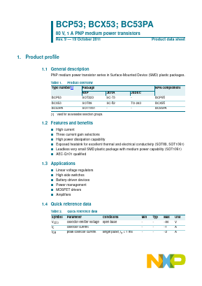 BCX53-10 Datasheet PDF NXP Semiconductors.