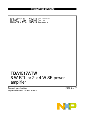 TDA1517ATW Datasheet PDF NXP Semiconductors.