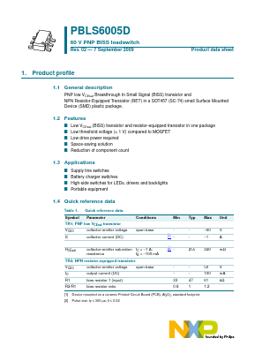 PBLS6005D,125 Datasheet PDF NXP Semiconductors.