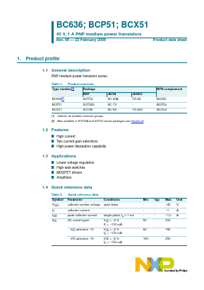 BCX51 Datasheet PDF NXP Semiconductors.
