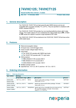 74VHCT125D Datasheet PDF NXP Semiconductors.