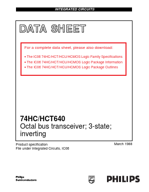 74HCT640N Datasheet PDF NXP Semiconductors.