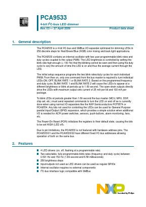 PCA9533D01 Datasheet PDF NXP Semiconductors.
