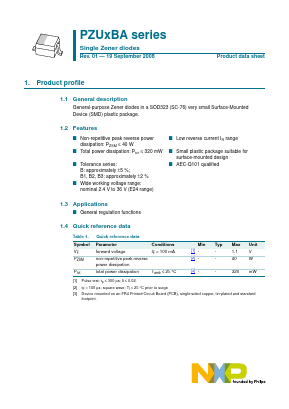 PZU12B1A/DG Datasheet PDF NXP Semiconductors.