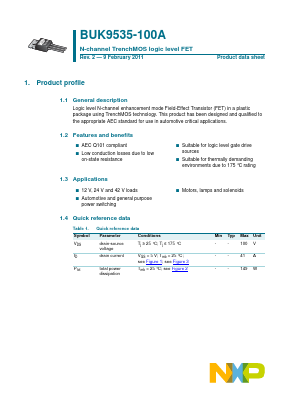 BUK9535-100A Datasheet PDF NXP Semiconductors.