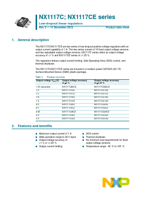NX1117C25Z Datasheet PDF NXP Semiconductors.