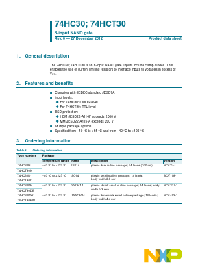 74HCT30PW Datasheet PDF NXP Semiconductors.