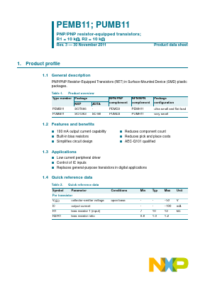PUMB11,135 Datasheet PDF NXP Semiconductors.