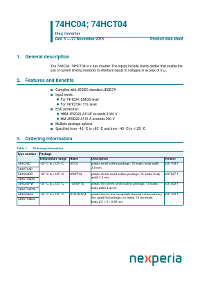 74HC04D Datasheet PDF NXP Semiconductors.