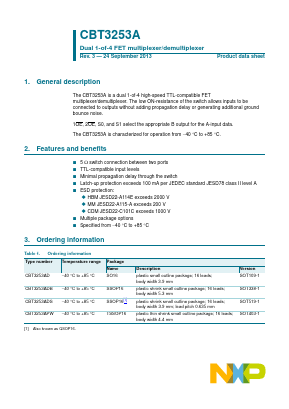CBT3253ADB Datasheet PDF NXP Semiconductors.