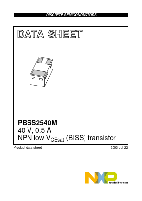 PBSS2540M Datasheet PDF NXP Semiconductors.