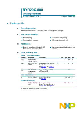 BYR29X-800 Datasheet PDF NXP Semiconductors.