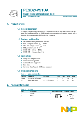 PESD24VS1UA Datasheet PDF NXP Semiconductors.