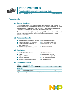 PESD5V0F1BLD Datasheet PDF NXP Semiconductors.