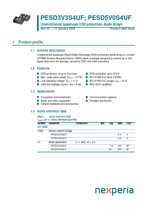 PESD5V0S4UF Datasheet PDF NXP Semiconductors.