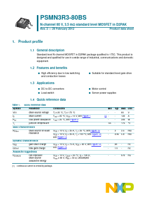 PSMN1R8-30BL Datasheet PDF NXP Semiconductors.