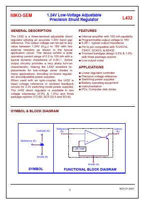 L432 Datasheet PDF Niko Semiconductor