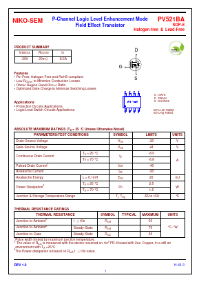 PV521BA Datasheet PDF Niko Semiconductor