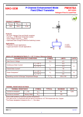 PM597BA Datasheet PDF Niko Semiconductor